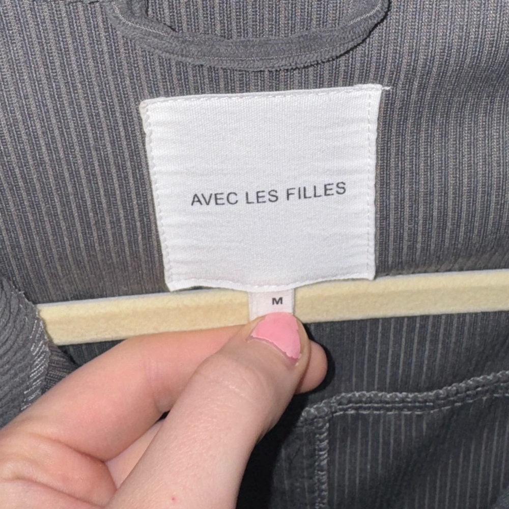 Avec Les Filles Women's Gray Classic Corduroy Shacket Shirt Jacket Size Medium - Picture 3 of 6